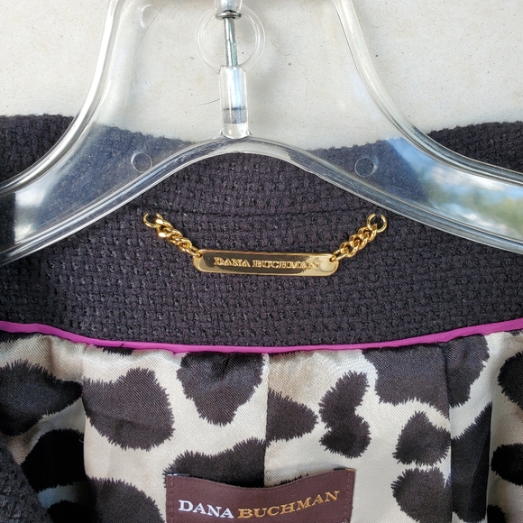 Dana Buchman Women's Black Medium Weight Snap Front Hi Collar Cropped Jacket - Picture 4 of 15